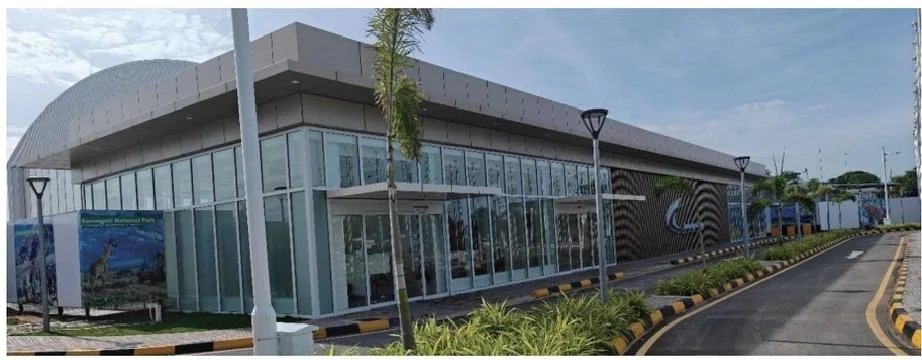 Glazed façade of the Presidential Waiting Building at Dar es Salaam Airport